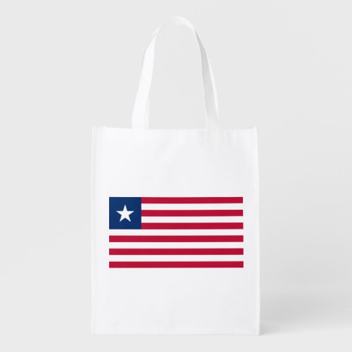 Patriotic Liberia Flag Grocery Bag
