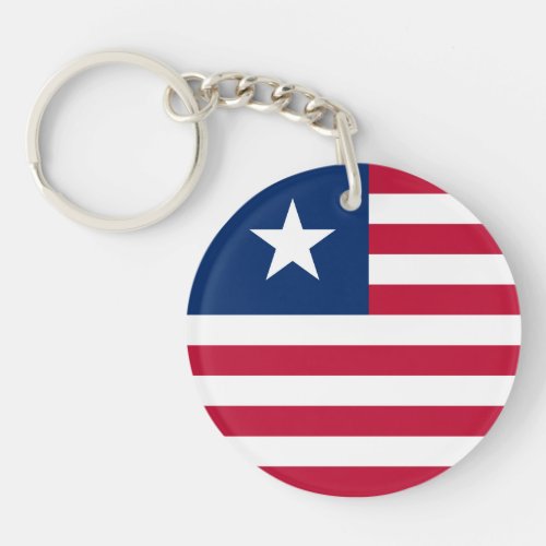 Patriotic Liberia Flag Keychain