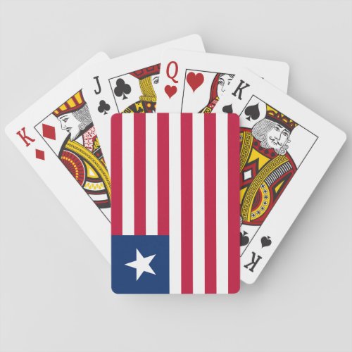 Patriotic Liberia Flag Poker Cards