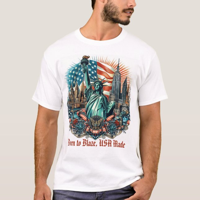 Patriotic Liberty Blaze T-Shirt - USA Made (Front)