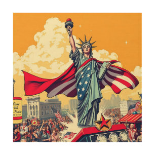 Patriotic Liberty Parade – Vintage 4th of July Wood Wall Art