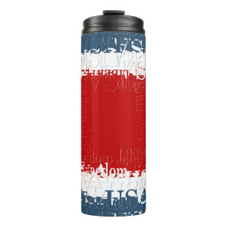 Patriotic Liberty Square Red White & Blue Thermal Tumbler