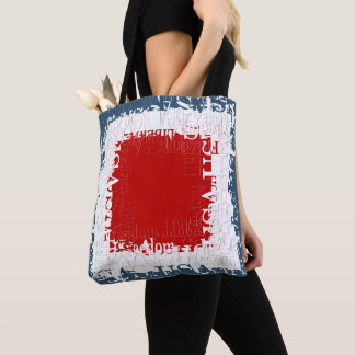 Patriotic Liberty Square Red White & Blue Tote Bag