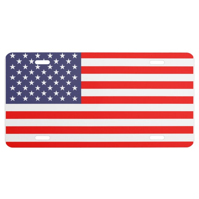 Patriotic license plate with American flag | USA (Front)