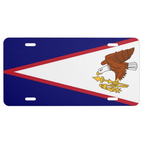 Patriotic license plate with American Samoa flag