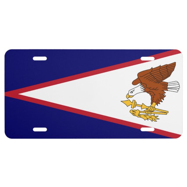 Patriotic license plate with American Samoa flag (Front)