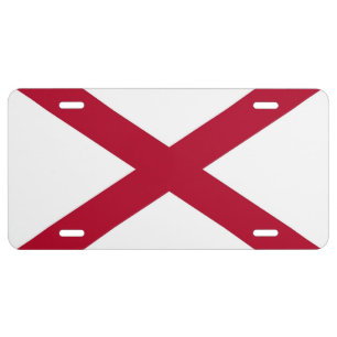 Patriotic license plate with Flag of Alabama