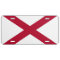Patriotic license plate with Flag of Alabama