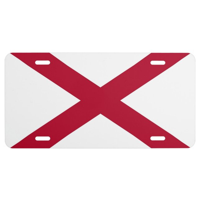 Patriotic license plate with Flag of Alabama (Front)