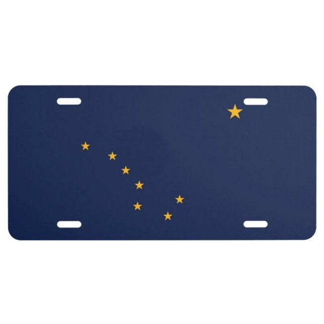Patriotic license plate with Flag of Alaska (Front)
