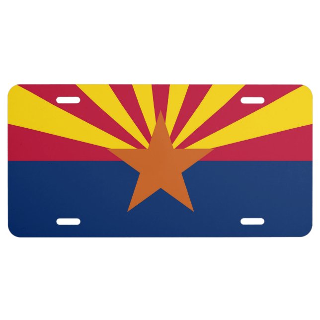 Patriotic license plate with Flag of Arizona (Front)