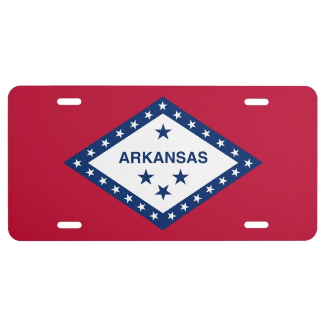 Patriotic license plate with Flag of Arkansas (Front)