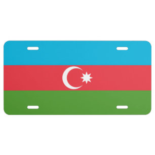 Patriotic license plate with Flag of Azerbaijan
