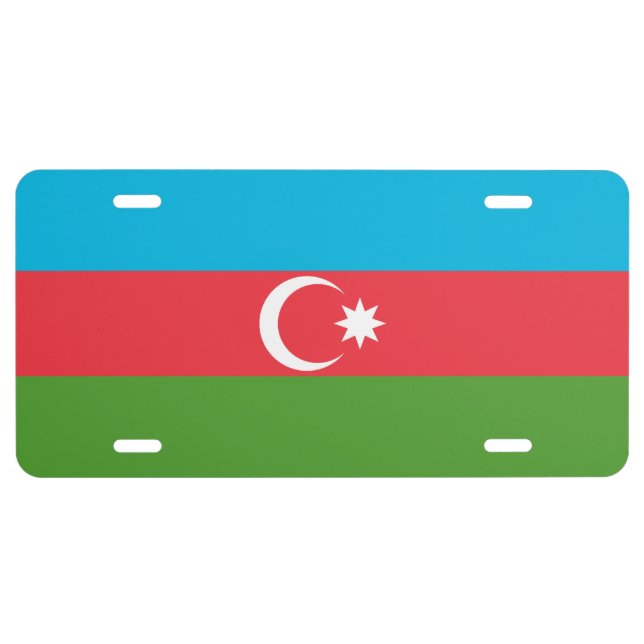 Patriotic license plate with Flag of Azerbaijan (Front)