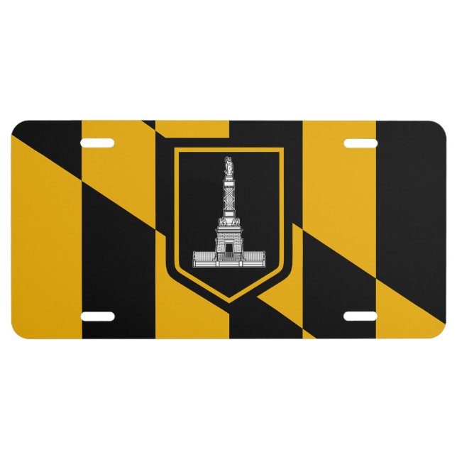 Patriotic license plate with Flag of Baltimore (Front)