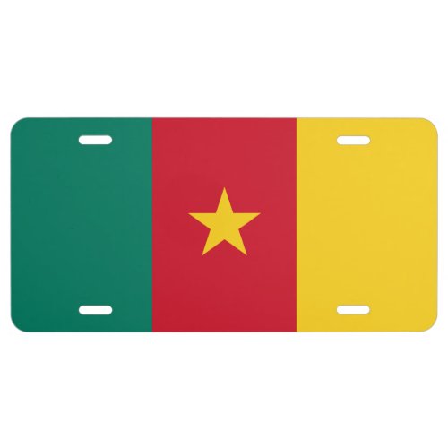 Patriotic license plate with Flag of Cameroon