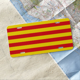 Patriotic license plate with Flag of Catalonia