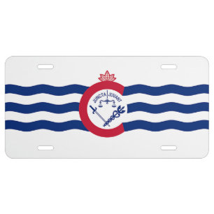 Patriotic license plate with Flag of Cincinnati