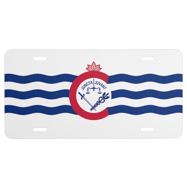 Patriotic license plate with Flag of Cincinnati (Front)