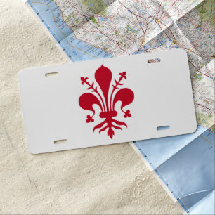 Patriotic license plate with Flag of Florence