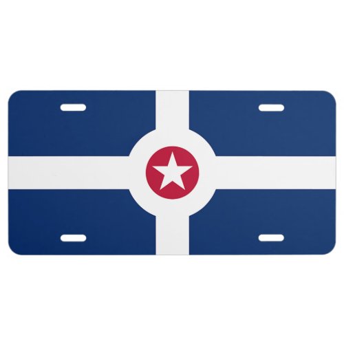 Patriotic license plate with Flag of Indianapolis
