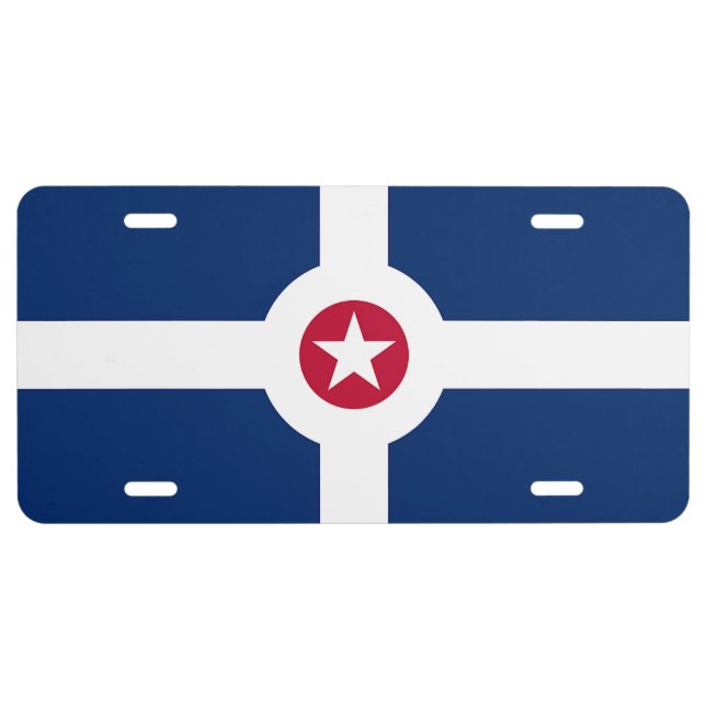 Patriotic license plate with Flag of Indianapolis (Front)