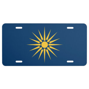 Patriotic license plate with Flag of Macedonia