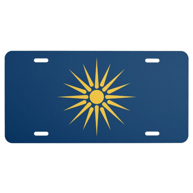 Patriotic license plate with Flag of Macedonia (Front)