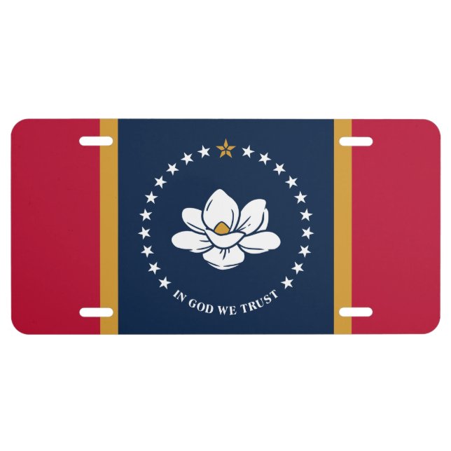 Patriotic license plate with Flag of Mississippi (Front)