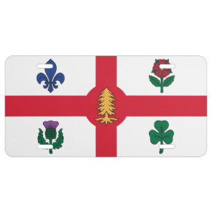 Patriotic license plate with Flag of Montreal