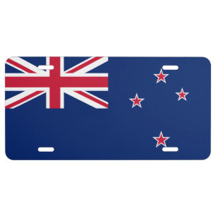 Patriotic license plate with Flag of New Zealand