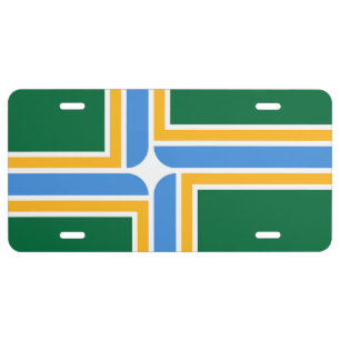 Patriotic license plate with Flag of Portland