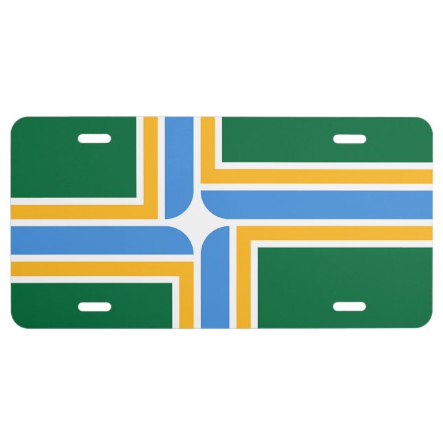 Patriotic license plate with Flag of Portland (Front)