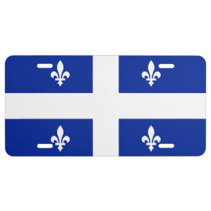 Patriotic license plate with Flag of Quebec