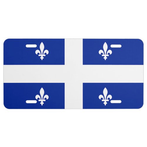 Patriotic license plate with Flag of Quebec