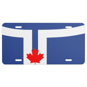 Patriotic license plate with Flag of Toronto