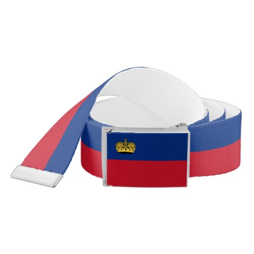 Patriotic Liechtenstein Flag Belt
