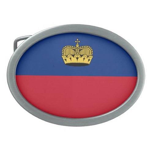 Patriotic Liechtenstein Flag Belt Buckle