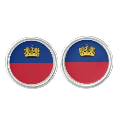 Patriotic Liechtenstein Flag Cufflinks