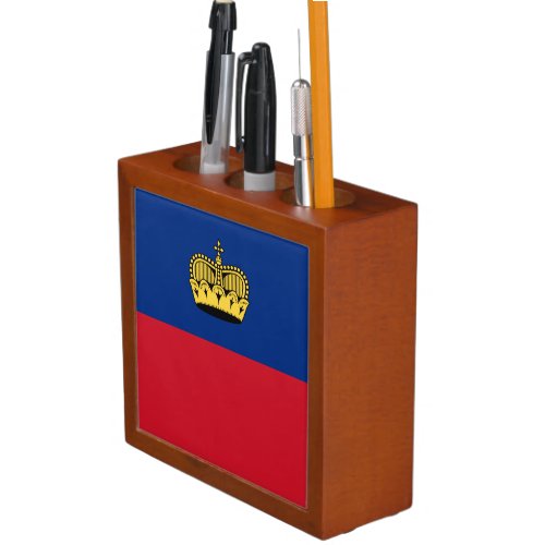 Patriotic Liechtenstein Flag Desk Organizer