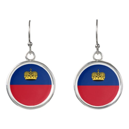 Patriotic Liechtenstein Flag Earrings