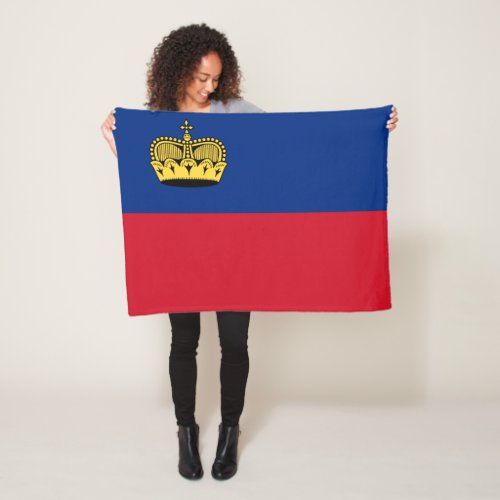 Patriotic Liechtenstein Flag Fleece Blanket