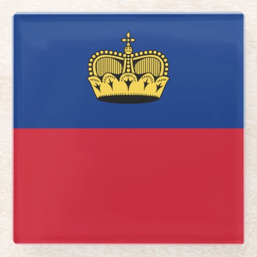 Patriotic Liechtenstein Flag Glass Coaster