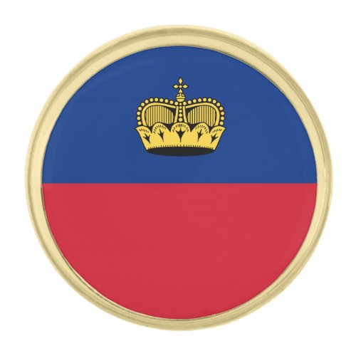 Patriotic Liechtenstein Flag Gold Finish Lapel Pin