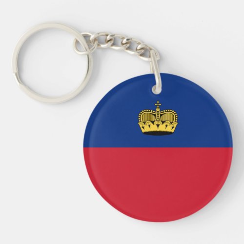 Patriotic Liechtenstein Flag Keychain