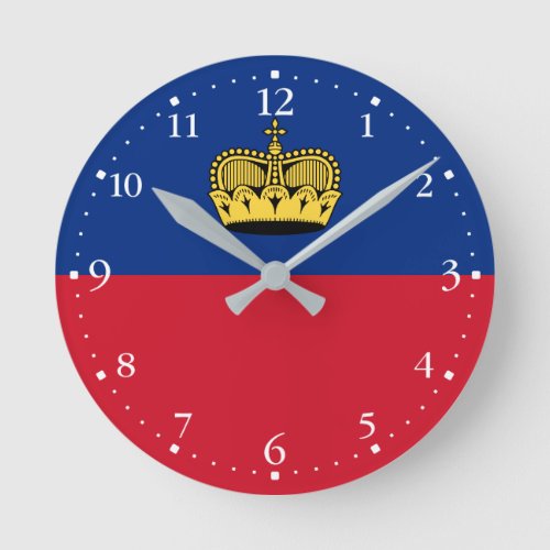 Patriotic Liechtenstein Flag Round Clock