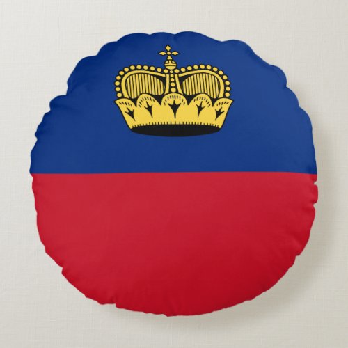 Patriotic Liechtenstein Flag Round Pillow