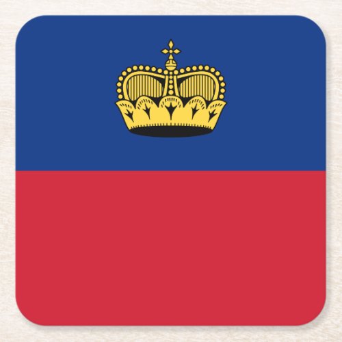 Patriotic Liechtenstein Flag Square Paper Coaster