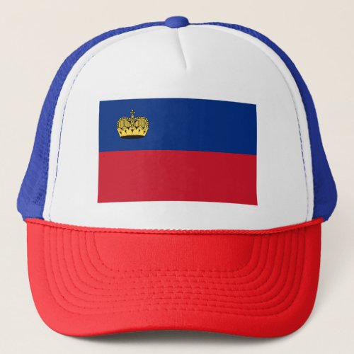 Patriotic Liechtenstein Flag Trucker Hat