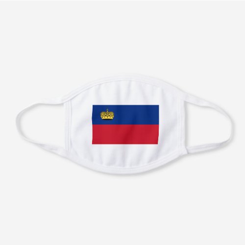 Patriotic Liechtenstein Flag White Cotton Face Mask